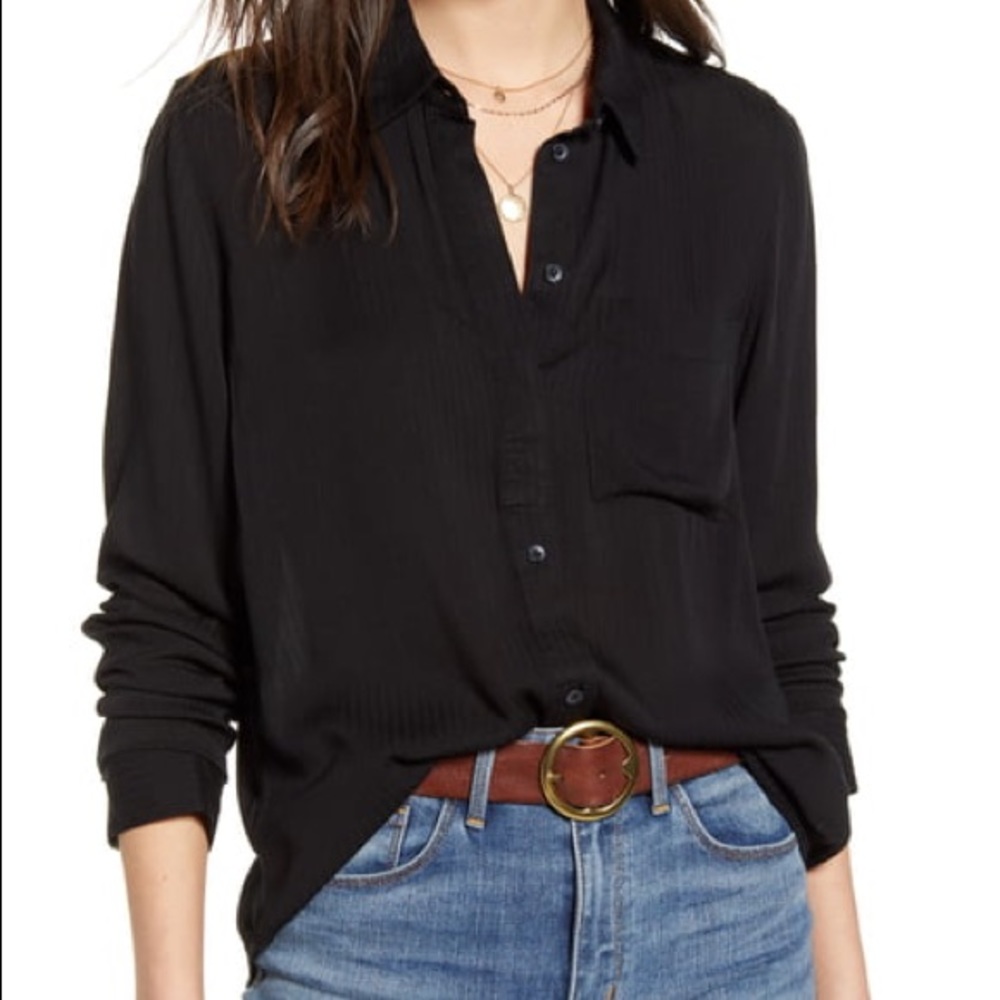 Black button down top